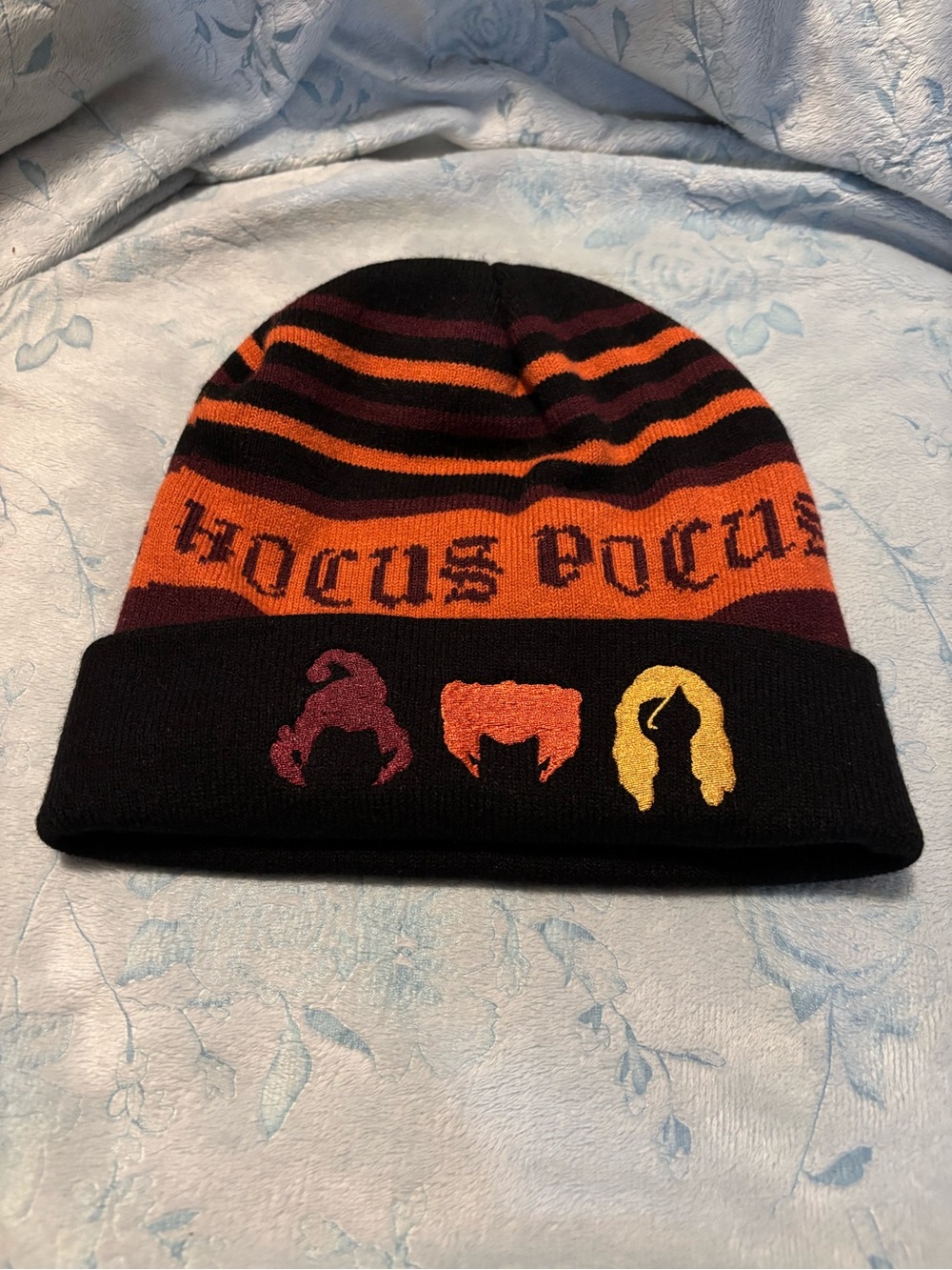 Disney Hocus Pocus Kids Knit Beanie - Black, Orange, Maroon & Yellow